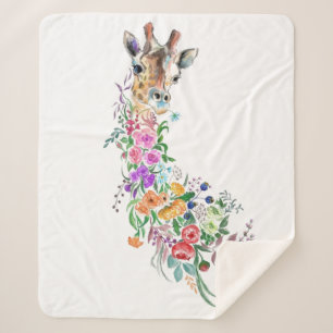Blume Bouquet Giraffe Sherpa Blanket Sherpadecke