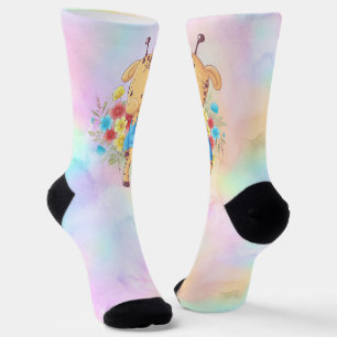 Blume Bouquet Giraffe Socken