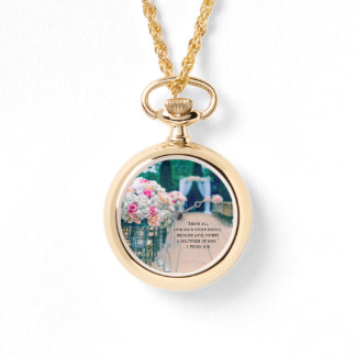 Blume Bouquet Liebe und Hochzeitsaisle Bibel Verse Armbanduhr