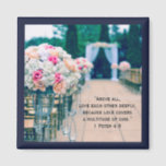 Blume Bouquet Liebe und Hochzeitsaisle Bibel Verse Magnet<br><div class="desc">Blume Bouquet Liebe und Hochzeitsaisle Bibelverse 1 Peter 4:8</div>