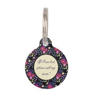 Blume Bouquet mit Dahlia Black Pet ID-Tag Haustiermarke