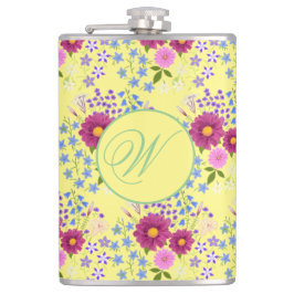 Blume Bouquet mit Dahlia Monogram Flask Flachmann
