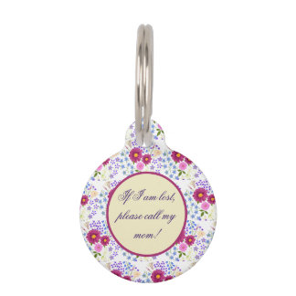 Blume Bouquet mit Dahlia White Pet ID-Tag Haustiermarke