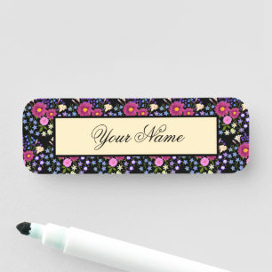 Blume Bouquet mit Dahlias Namensschild