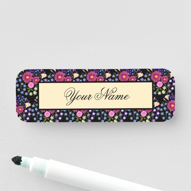 Blume Bouquet mit Dahlias Namensschild (Beispiel)