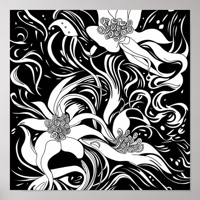 Blume Bouquet Nature Blumenfarben Poster (Vorne)