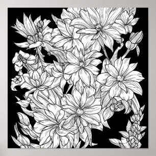 Blume Bouquet Naturel Blumenfarben-Blatt-Poster Poster