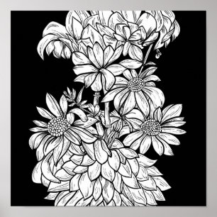 Blume Bouquet Naturel Blumenfarben-Blatt-Poster Poster