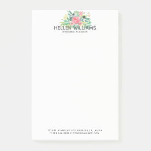 Blume Bouquet Pasta Wasserfarben Post-it Klebezettel