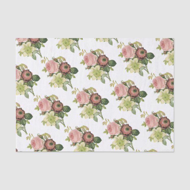 Blume Bouquet Pattern Seidenpapier (Vorderseite)