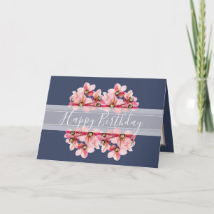Blume Bouquet Pink Geburt Hübsche Orchideen Karte