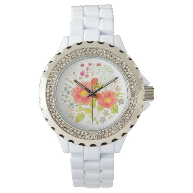 Blume Bouquet Rose e-Watch Armbanduhr (Vorderseite)