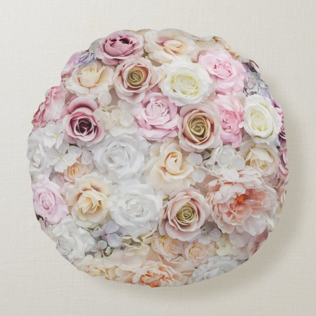 Blume Bouquet Rundes Kissen (Vorderseite)