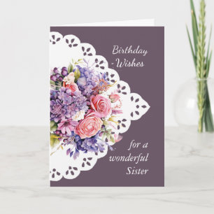 Blume Bouquet Schwester Birthday Card Karte