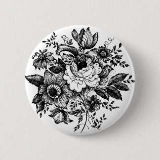 Blume Bouquet Silhouette Button