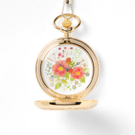 Blume Bouquet Silver Pocket Watch Armbanduhr