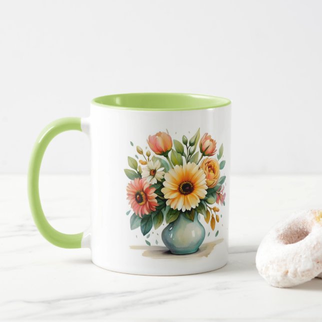 Blume Bouquet Tasse (Mit Donut)