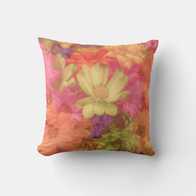 Blume Bouquet Throw Kissen (Vorderseite)