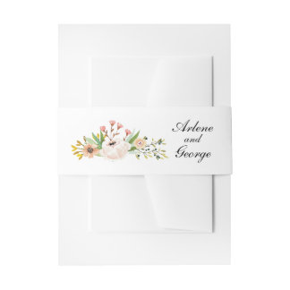 Blume Bouquet Wedding Einladungsbanderole