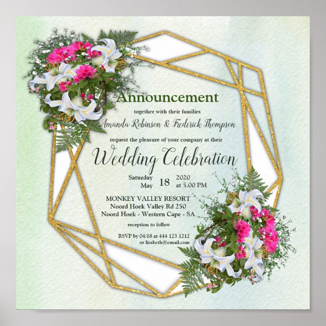 Blume Bouquet Wedding Poster (Vorne)