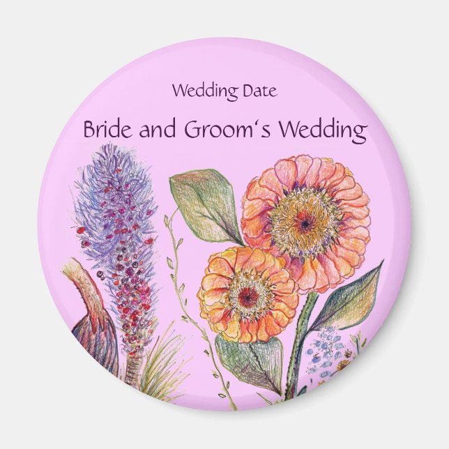 Blume Bouquet Wedding Souvenir Magnet (Vorne)