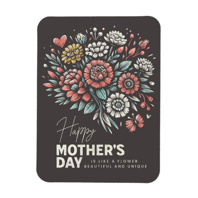 Blume Bouquet zum Muttertag Magnet (Vertikal)