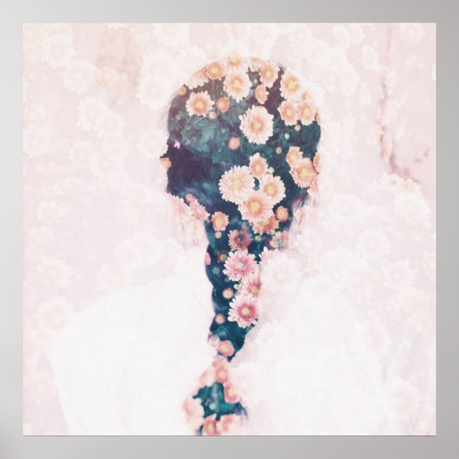 Blume Braid Pastell Rosa Hübsch Poster (Vorne)