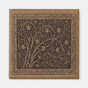 Blume Braun und Schwarz wirbelnde Rebe Magnet