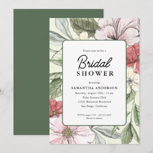 Blume-Brautparty für Blush Pink und Sage Fall Einladung