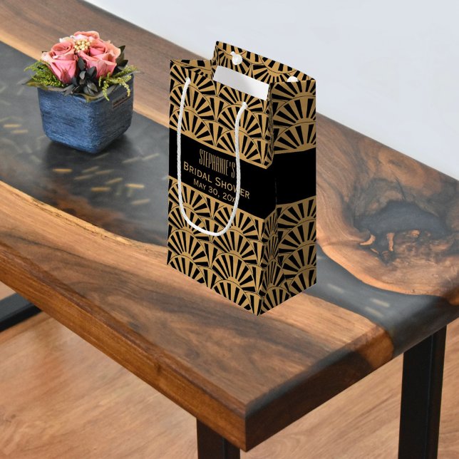 Blume-Brautparty für Gold und Black Art Deco Kleine Geschenktüte (Von Creator hochgeladen)