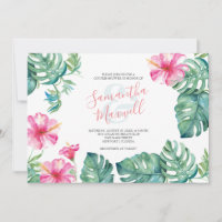 Blume-Brautparty für tropische Wasserfarben-Hibisk