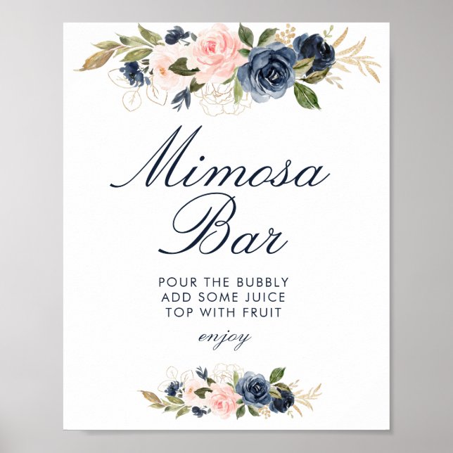 Blume Brautparty mimosa Bar Poster (Vorne)