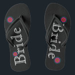 Blume Bride Flip Flops<br><div class="desc">Es ist Black and Pink Lotus Blume Bride's Fun,  maßgeschneiderte Hochzeitsflip Flops.</div>