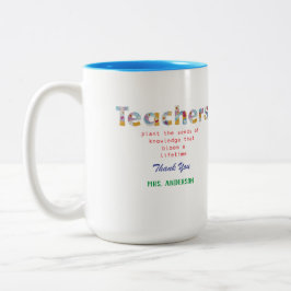 Blume Briefe Lehrerin Geschenk Zweifarbige Tasse
