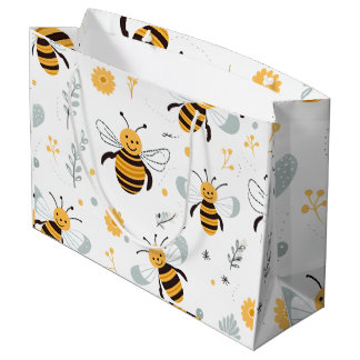 Blume Bubble Bee Wrapping Paper Sheet Set von 3 Große Geschenktüte