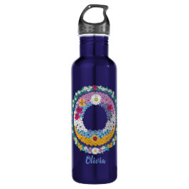Blume Buchstaben Anfangsbuchstaben "O" mit Persona Edelstahlflasche
