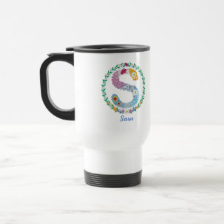 Blume Buchstaben Initial "S" mit Personalisiertem  Reisebecher