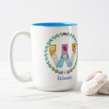 Blume Buchstaben "W" mit Personalisiertem Namen