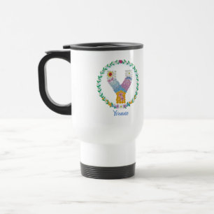 Blume Buchstaben "Y" mit Personalisiertem Namen Reisebecher