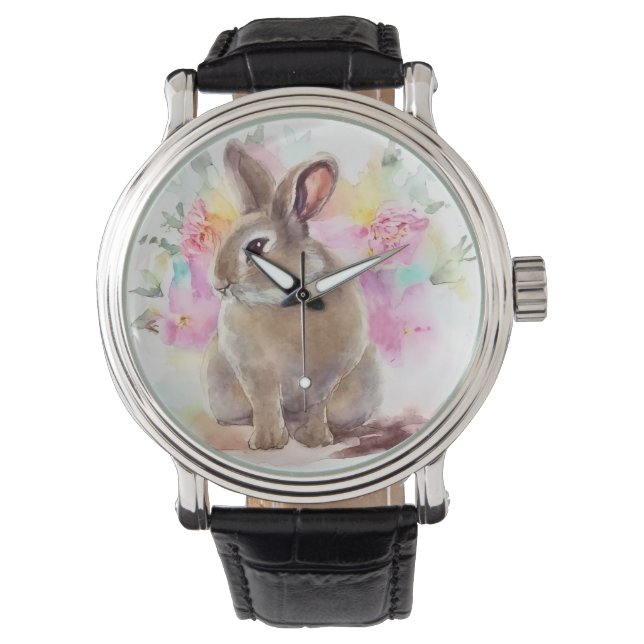 Blume Bunny Armbanduhr (Vorderseite)