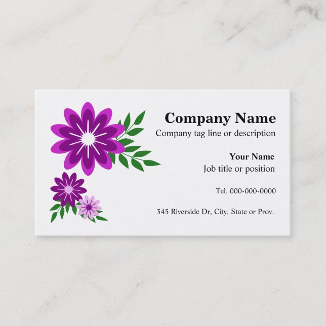 Blume Business Cards Visitenkarte (Vorderseite)