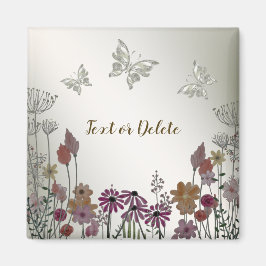 Blume Butterfisch Golden Rustikal Magnet