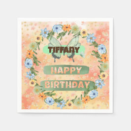 Blume & Butterfly Geburtstag Serviette