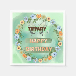 Blume & Butterfly Geburtstag Serviette