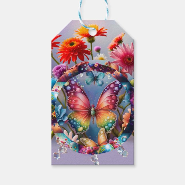 Blume Butterfly Geschenkanhänger (Vorderseite)