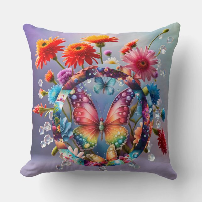 Blume Butterfly Kissen (Vorderseite)