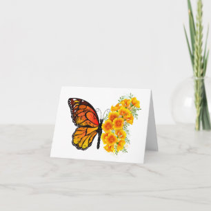 Blume Butterfly mit gelbem Kalifornien-Mohn
