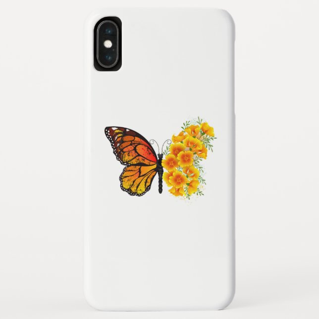 Blume Butterfly mit gelbem Kalifornien-Mohn Case-Mate iPhone Hülle (Rückseite)