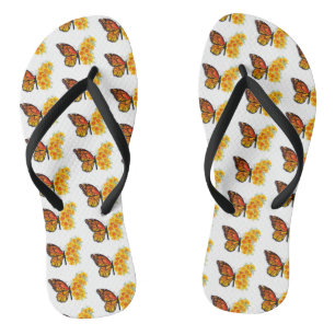 Blume Butterfly mit gelbem Kalifornien-Mohn Flip Flops