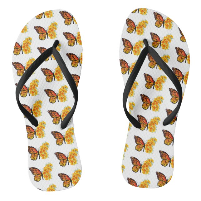 Blume Butterfly mit gelbem Kalifornien-Mohn Flip Flops (Fußbett)